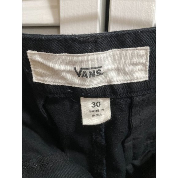 Vans Black Wide Leg Checkerboard Taping Pants Jean Button Up Legs Womens Size 30 - Picture 9 of 9